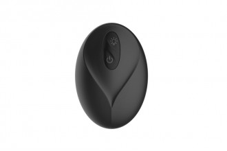 Черная анальная вибропробка с фрикционным механизмом и LED-подсветкой - 12,5 см.