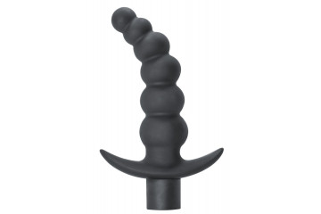 Серая анальная ёлочка с вибрацией Ecstasy - 14 см.