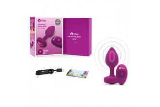 Ярко-розовая анальная вибровтулка с кристаллом Vibrating Jewel Plug S/M - 10 см.