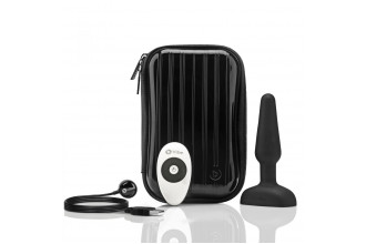 Чёрная анальная вибропробка с 3 источниками вибрации TRIO REMOTE CONTROL PLUG BLACK - 13,5 см.