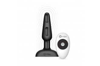 Чёрная анальная вибропробка с 3 источниками вибрации TRIO REMOTE CONTROL PLUG BLACK - 13,5 см.
