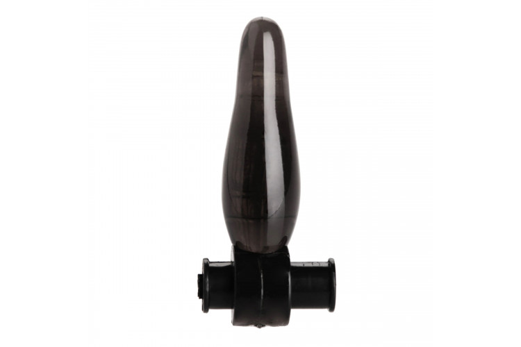 Дымчатая анальная мини-пробка с вибропулей Vibrating Bum Tickler Mini Anal Plug - 6,3 см.