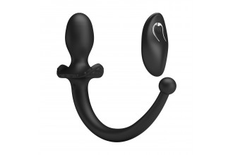 Черная анальная вибропробка с хвостом и пультом ДУ Черная анальная вибропробка с хвостом и пультом ДУ