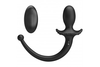 Черная анальная вибропробка с хвостом и пультом ДУ Черная анальная вибропробка с хвостом и пультом ДУ