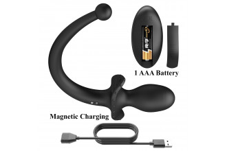 Черная анальная вибропробка с хвостом и пультом ДУ Черная анальная вибропробка с хвостом и пультом ДУ