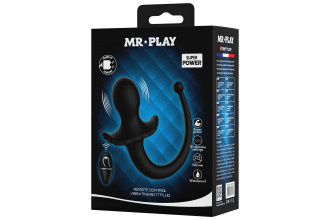 Черная анальная вибропробка с хвостом и пультом ДУ Черная анальная вибропробка с хвостом и пультом ДУ