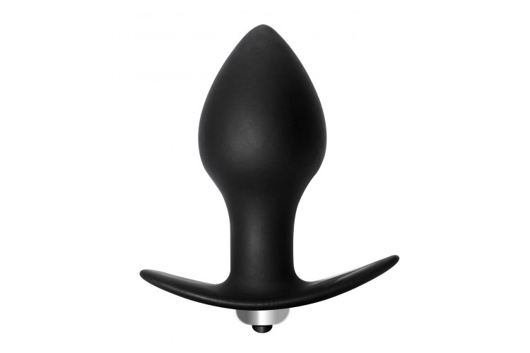 Чёрная анальная вибропробка Bulb Anal Plug - 10 см.