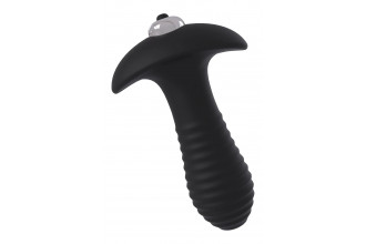 Черный анальный вибромассажер Single Speed Spiral Plug - 11 см.