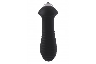 Черный анальный вибромассажер Single Speed Spiral Plug - 11 см.