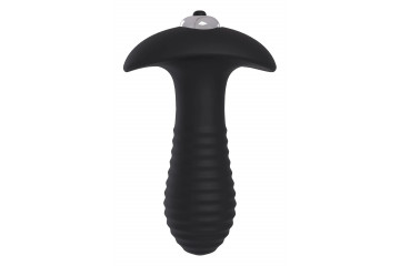 Черный анальный вибромассажер Single Speed Spiral Plug - 11 см.