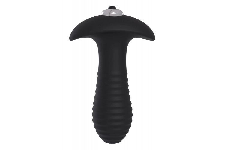 Черный анальный вибромассажер Single Speed Spiral Plug - 11 см.