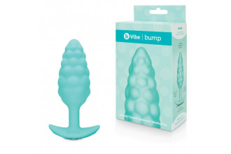 Мятный рельефный анальный виброплаг Bump - 12 см.