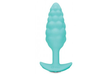 Мятный рельефный анальный виброплаг Bump - 12 см.