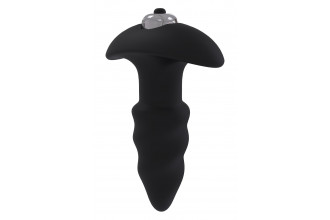 Черная анальная вибровтулка Single Speed Love Arrow Plug - 9,8 см.