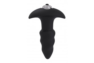 Черная анальная вибровтулка Single Speed Love Arrow Plug - 9,8 см.