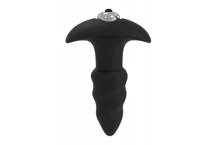 Черная анальная вибровтулка Single Speed Love Arrow Plug - 9,8 см.