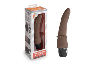 Коричневый анальный вибратор 7 Slim Anal Realistic Vibrator - 20 см.