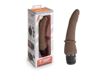 Коричневый анальный вибратор 7 Slim Anal Realistic Vibrator - 20 см.