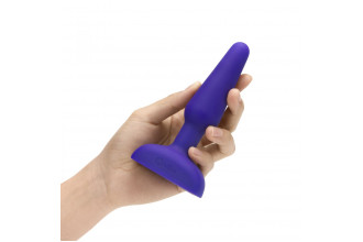 Фиолетовая анальная вибропробка с 3 источниками вибрации TRIO REMOTE CONTROL PLUG PURPLE - 13,5 см.