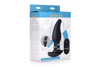 Черная анальная вибропробка с эффектом римминга Gyro M Curved Rimming Plug - 13,7 см.