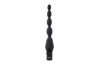 Черная анальная елочка с вибрацией Vibrating Butt Beads - 22 см.