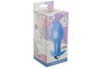 Голубая анальная вибропробка Bulb Anal Plug - 10 см.