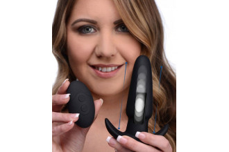 Черная анальная вибропробка Kinetic Thumping 7X Medium Anal Plug - 13,3 см.