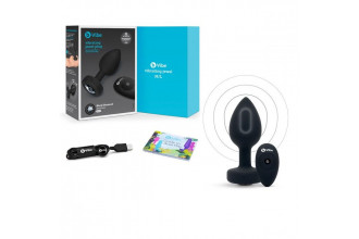 Черная анальная вибровтулка с кристаллом Vibrating Jewel Plug M/L - 10,5 см.