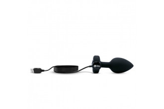 Черная анальная вибровтулка с кристаллом Vibrating Jewel Plug M/L - 10,5 см.