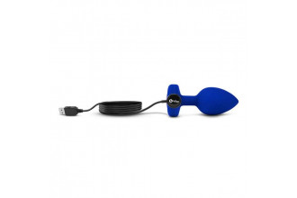 Синяя вибропробка Vibrating Jewel Plug L/XL - 11 см.