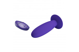 Фиолетовый анальный вибростимулятор Remote Control Vibrating Plug Youth - 11 см.