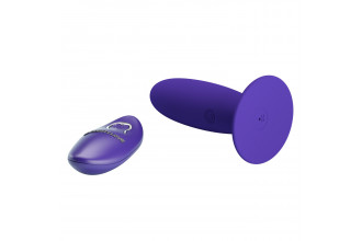 Фиолетовый анальный вибростимулятор Remote Control Vibrating Plug Youth - 11 см.