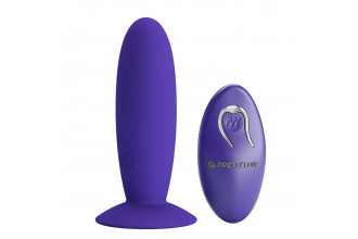 Фиолетовый анальный вибростимулятор Remote Control Vibrating Plug Youth - 11 см.