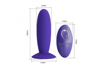 Фиолетовый анальный вибростимулятор Remote Control Vibrating Plug Youth - 11 см.