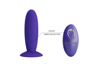 Фиолетовый анальный вибростимулятор Remote Control Vibrating Plug Youth - 11 см.