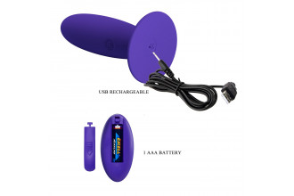Фиолетовый анальный вибростимулятор Remote Control Vibrating Plug Youth - 11 см.