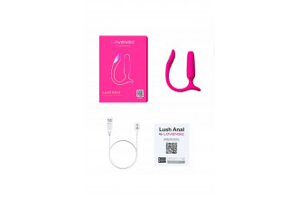 Розовый анальный вибратор с клиторальной стимуляцией Lush Anal