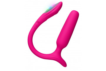 Розовый анальный вибратор с клиторальной стимуляцией Lush Anal