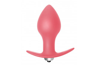 Розовая анальная вибропробка Bulb Anal Plug - 10 см.