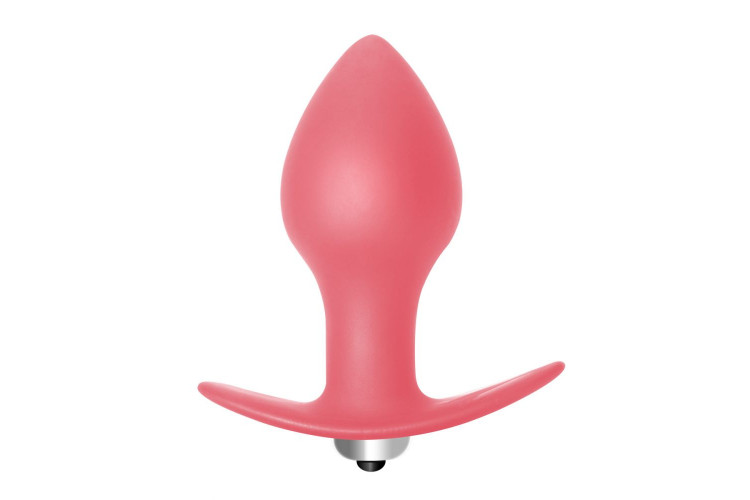 Розовая анальная вибропробка Bulb Anal Plug - 10 см.
