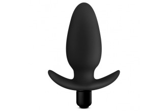 Черная анальная вибропробка Silicone Saddle Plug - 12,1 см.