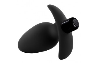 Черная анальная вибропробка Silicone Saddle Plug - 12,1 см.