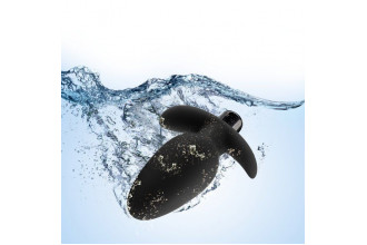 Черная анальная вибропробка Silicone Saddle Plug - 12,1 см.