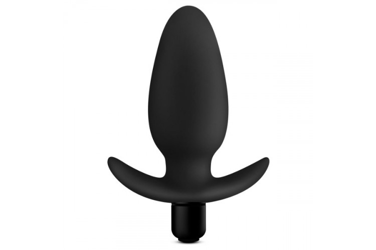 Черная анальная вибропробка Silicone Saddle Plug - 12,1 см.