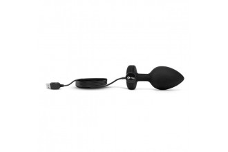 Черная вибропробка Vibrating Jewel Plug XXL - 12 см.