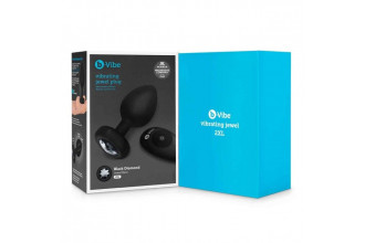 Черная вибропробка Vibrating Jewel Plug XXL - 12 см.