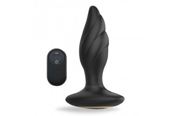 Черный анальный вибромассажер Whirlwind-RCT - 14,4 см.