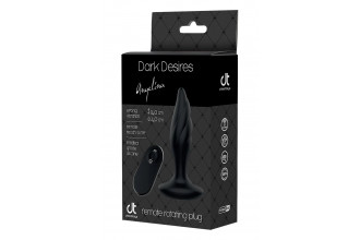 Черная анальная вибропробка Angelina Remote Rotating Plug - 14 см.
