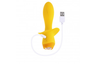 Желтая анальная вибропробка Mellow Yellow - 13,5 см.