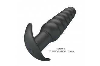 Черный анальный вибростимулятор Aeolis - 11 см.